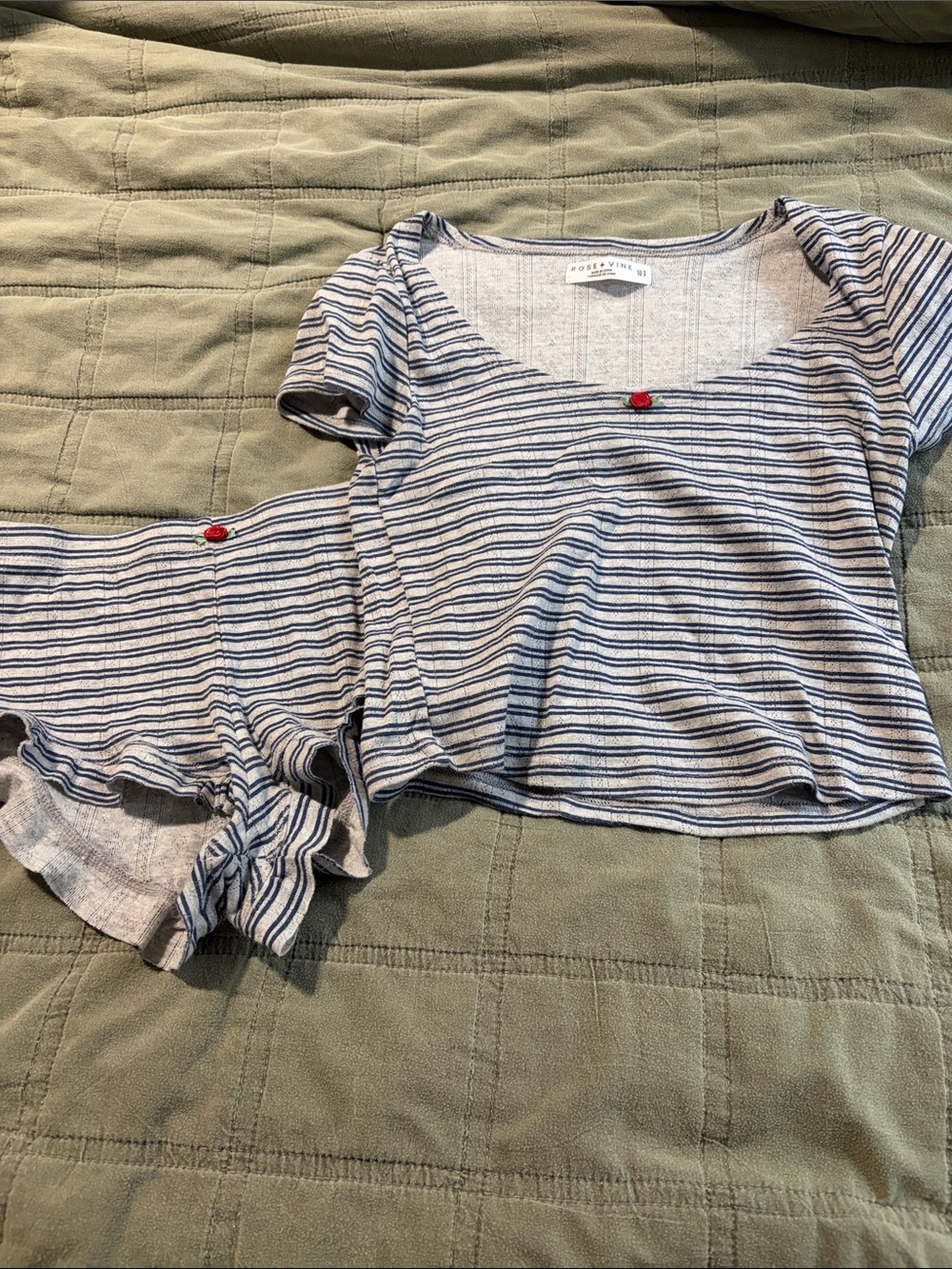Blue Stripe Short Sleeve Tee - Women's